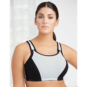 Glamorise Sport Adjustable Support Wireless Sport Bra Black/Grey Size 36DD
